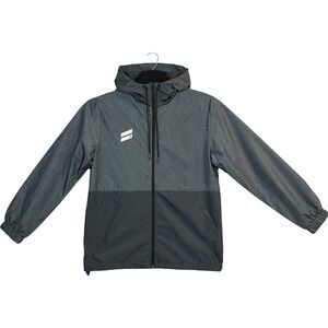 Hurley Exist Men's Full Zip Windbreaker Size M Gray Reflective Water Resistant